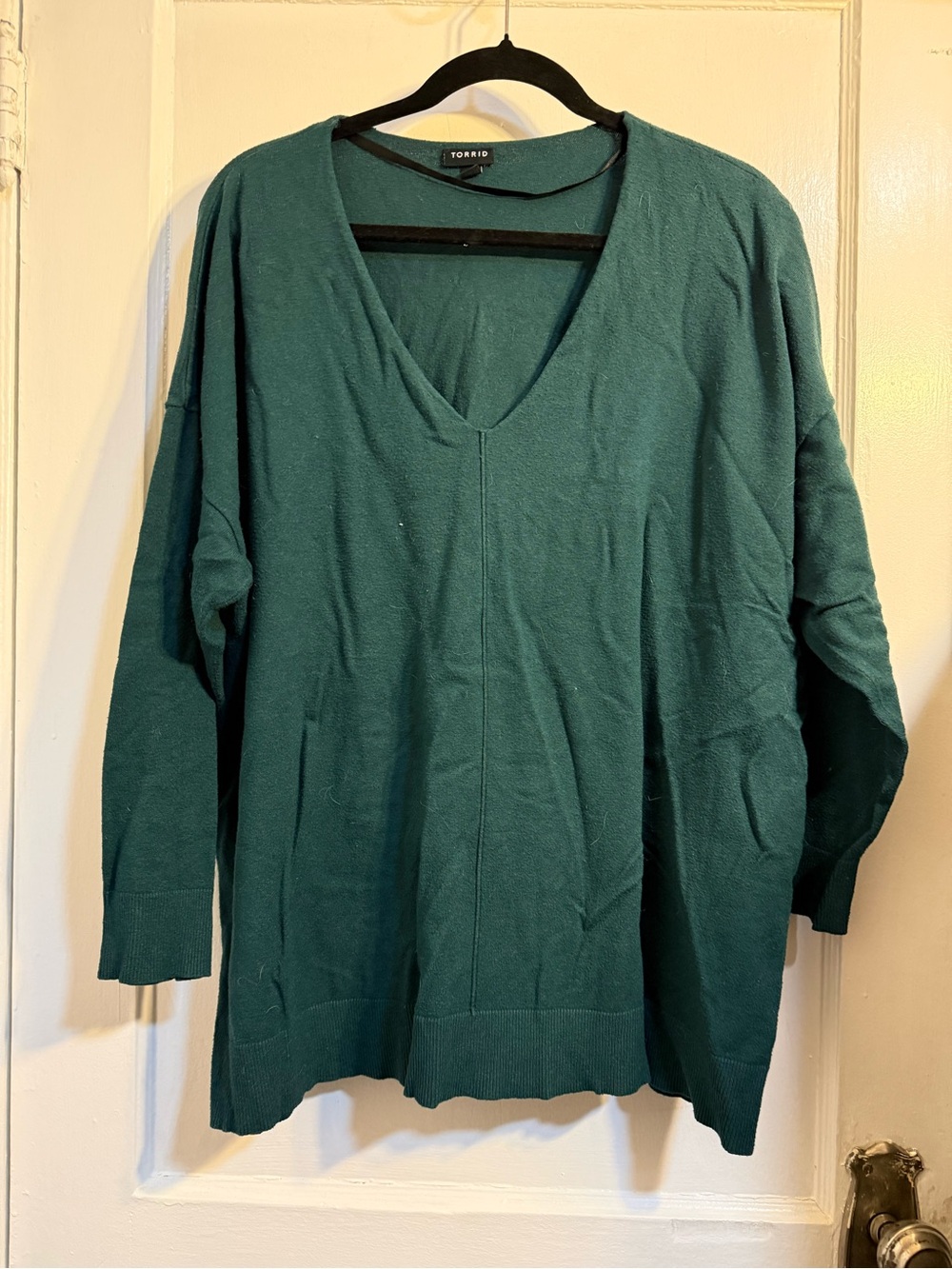 torrid Teal V-Neck Oversized Pullover Sweater